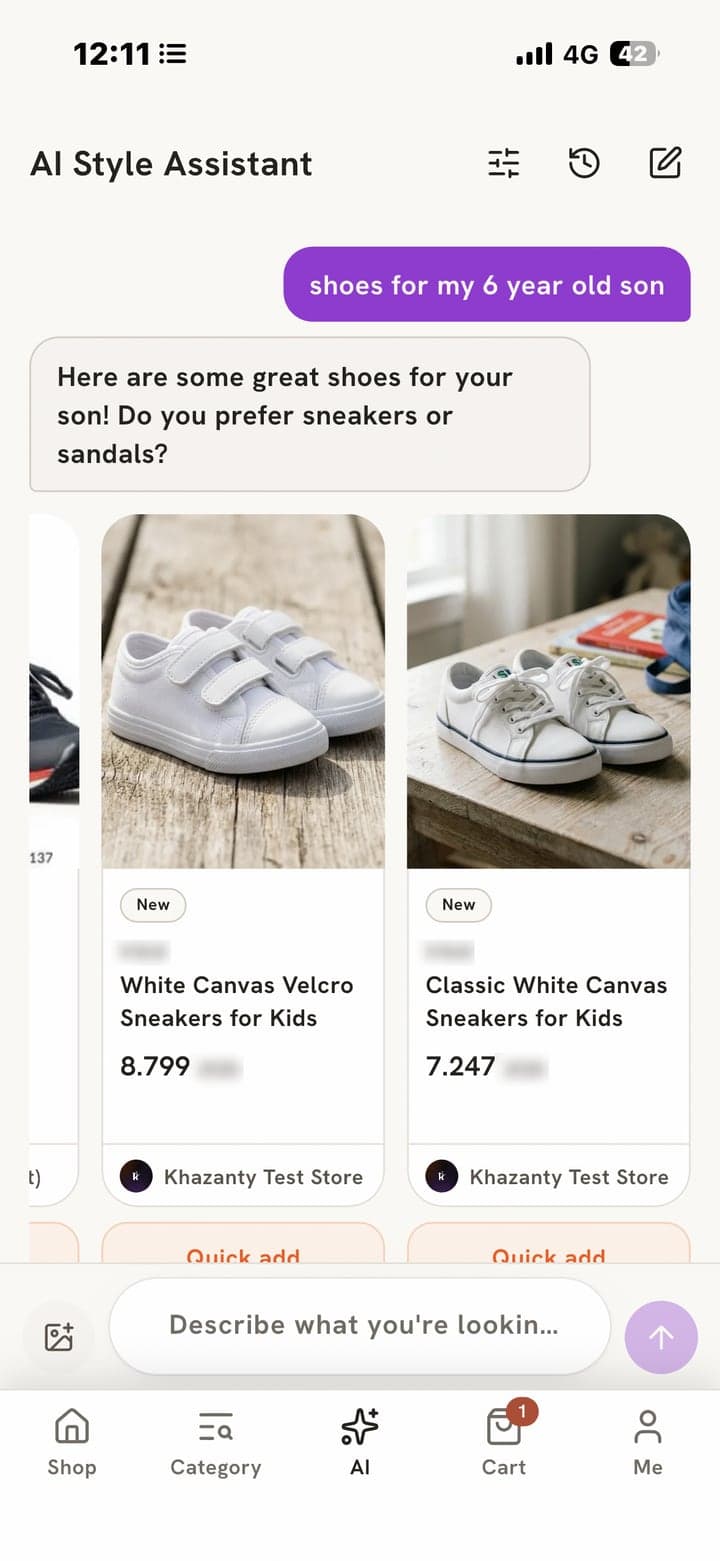 The AI style assistant in light mode